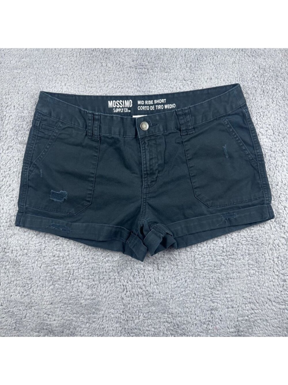 Mossimo Supply Co. Black Mid Rise Short Women’s Size 6 With Distressed Details 9